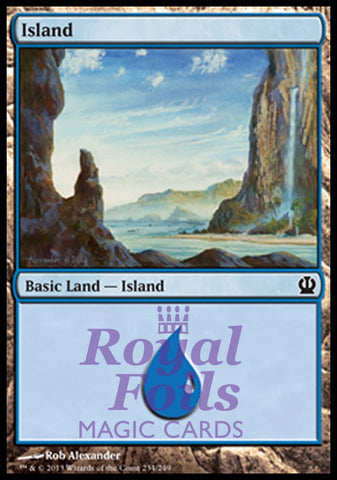 **2x FOIL Island #234** THS MTG Theros Basic Land MINT blue