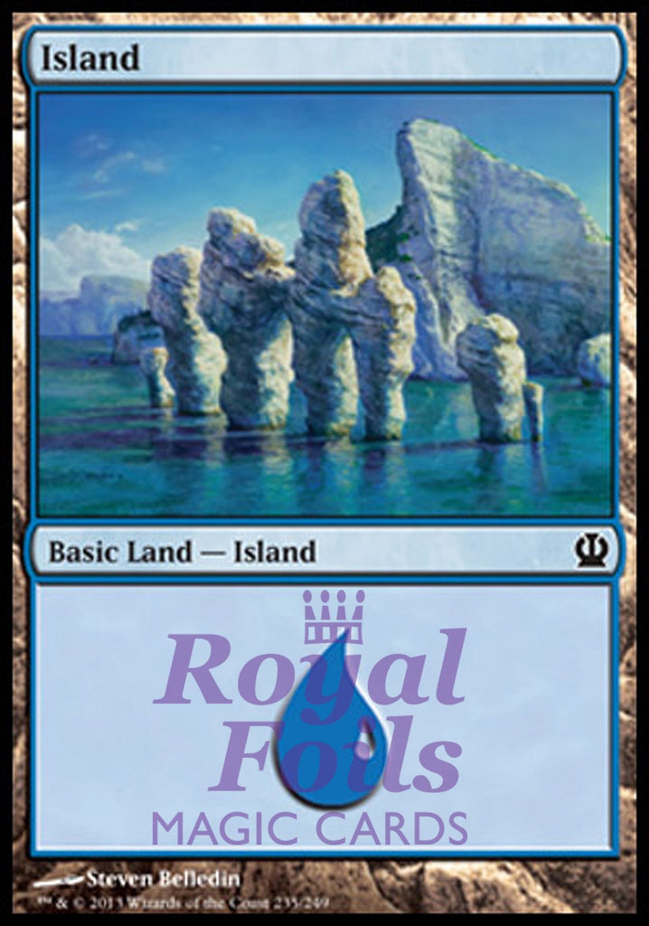 **4x FOIL Island #235** THS MTG Theros Basic Land MINT blue