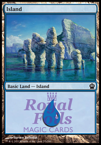 Island #235 4x FOIL THS MTG Theros Basic Land MINT blue