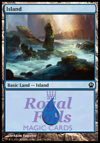 **2x FOIL Island #236** THS MTG Theros Basic Land MINT blue