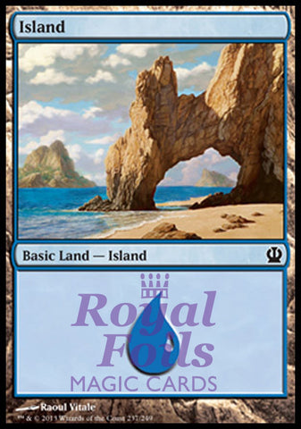 **4x FOIL Island #237** THS MTG Theros Basic Land MINT blue