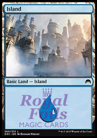 **2x FOIL Island #260** ORI MTG Magic Origins Basic Land MINT blue