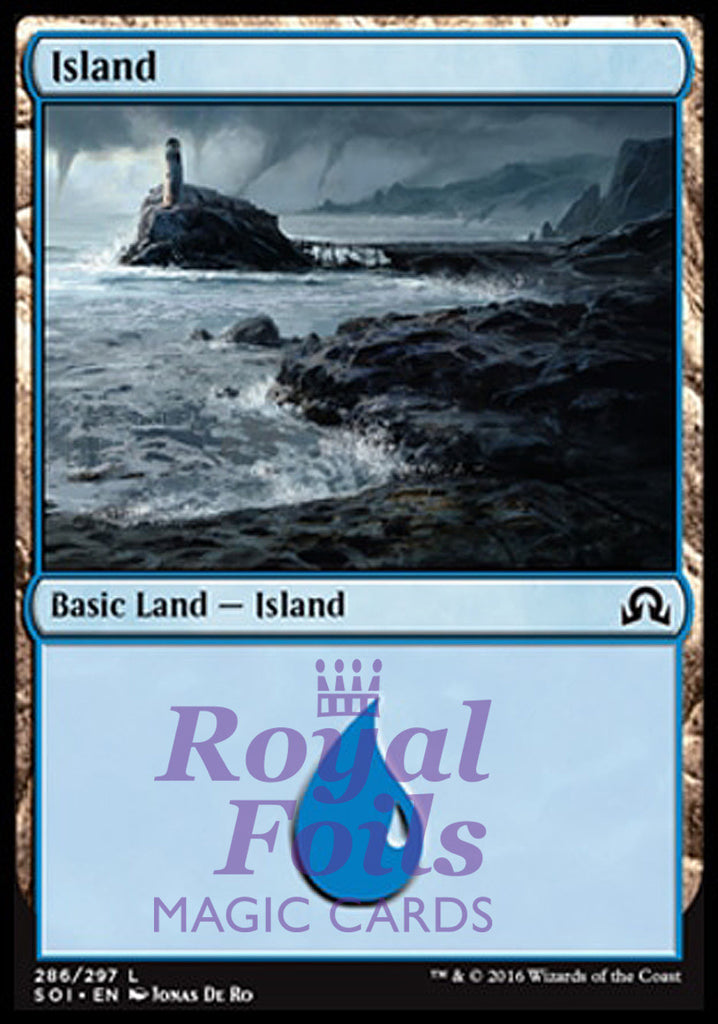 Island #286 4x FOIL SOI MTG Shadows Over Innistrad Basic Land MINT blue