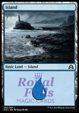 Island #286 4x FOIL SOI MTG Shadows Over Innistrad Basic Land MINT blue