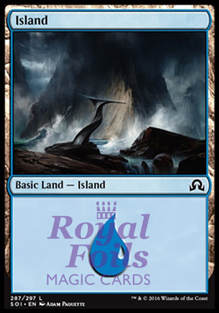 Island #287 4x FOIL SOI MTG Shadows Over Innistrad Basic Land MINT blue