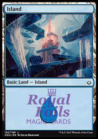 **2x FOIL Island #192** HOU MTG Hour of Devastation Basic Land MINT blue