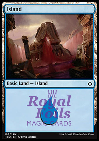 Island #193 4x FOIL HOU MTG Hour of Devastation Basic Land MINT blue