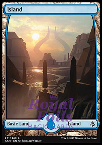 Island #251 1x FOIL AKH MTG Amonkhet Full Art Basic Land MINT blue