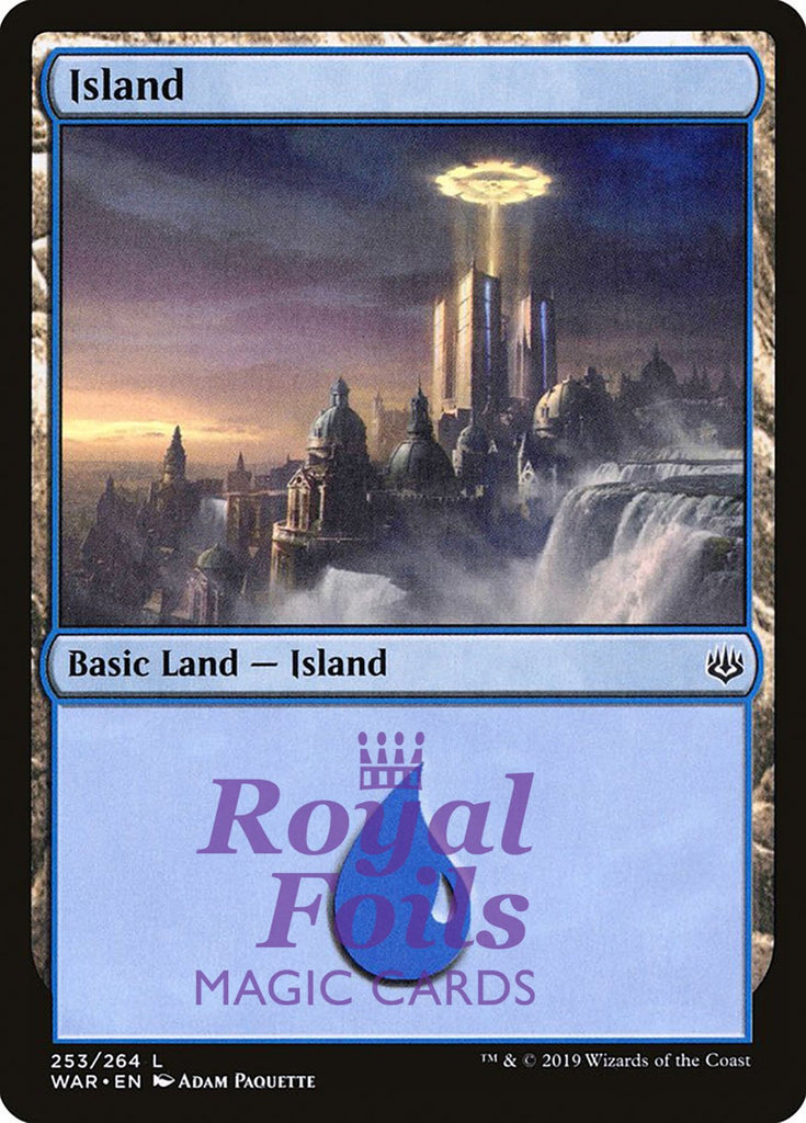 Island #253 3x FOIL WAR MTG War of the Spark Basic Land MINT blue