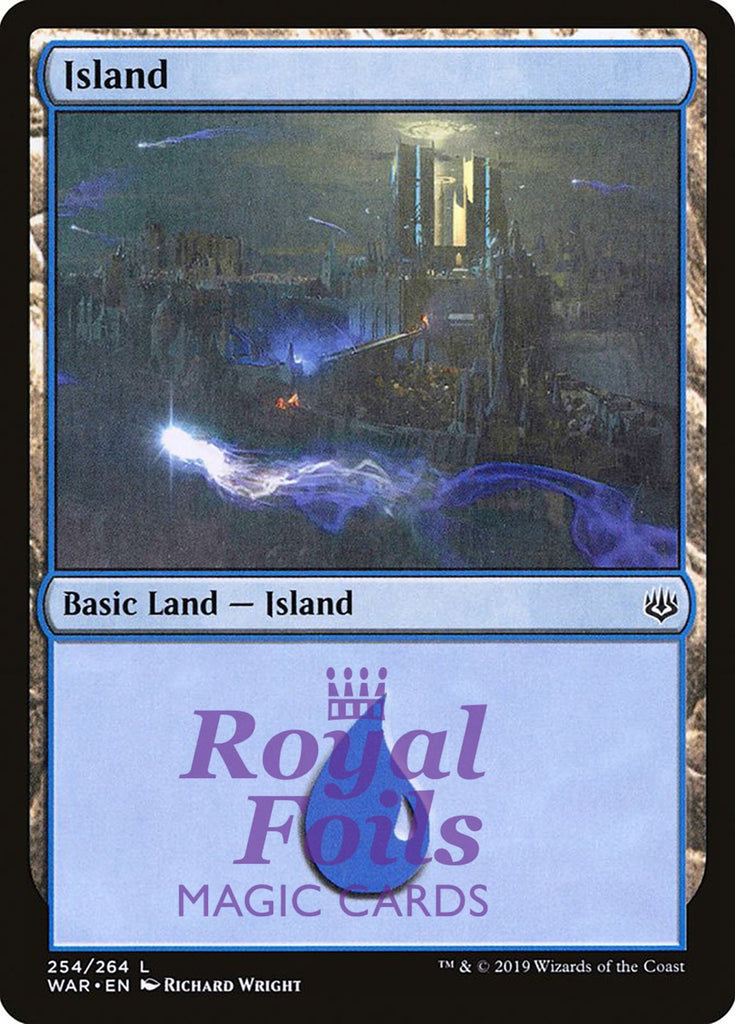 Island #254 3x FOIL WAR MTG War of the Spark Basic Land MINT blue