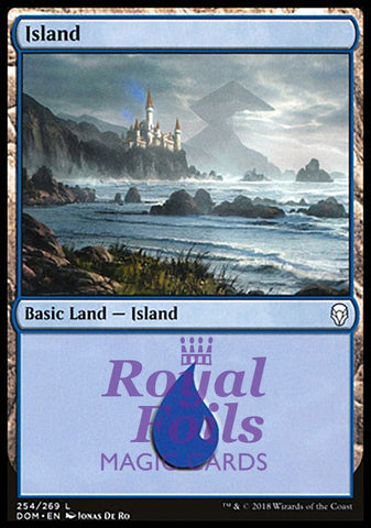 **2x FOIL Island 254** DOM MTG Dominaria Basic Land MINT blue