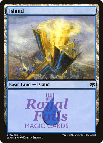 Island #255 3x FOIL WAR MTG War of the Spark Basic Land MINT blue