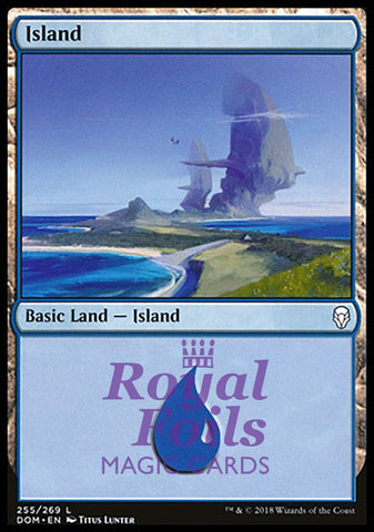 **4x FOIL Island 255** DOM MTG Dominaria Basic Land MINT blue