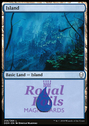 **2x FOIL Island 256** DOM MTG Dominaria Basic Land MINT blue