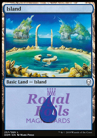 **2x FOIL Island 257** DOM MTG Dominaria Basic Land MINT blue