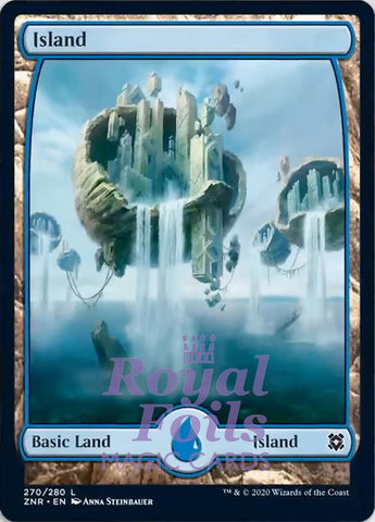 **2x FOIL Island #270 Full Art** ZNR MTG Zendikar Rising Basic Land MINT blue