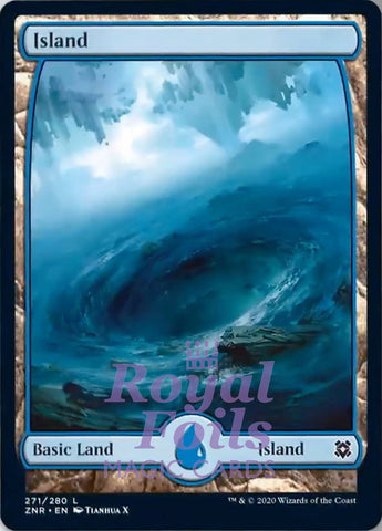 **1x FOIL Island #271 Full Art** ZNR MTG Zendikar Rising Basic Land MINT blue