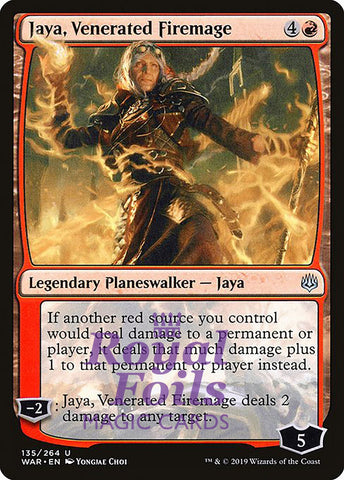 **1x FOIL Jaya, Venerated Firemage** WAR MTG War of the Spark Uncommon MINT red