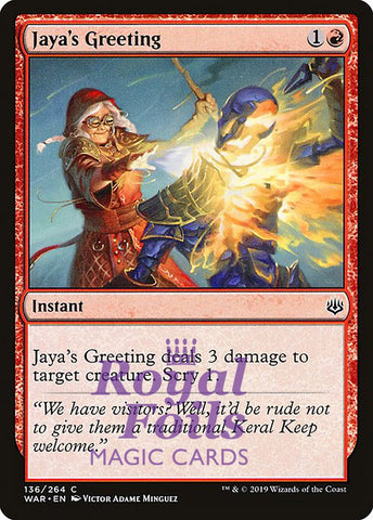 Jaya's Greeting 3x FOIL WAR MTG War of the Spark Common MINT red