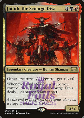 **1x FOIL Judith, the Scourge Diva** RNA MTG Ravnica Allegiance Rare MINT red black