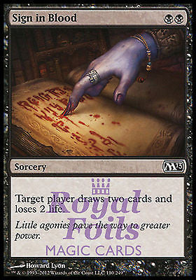 **1x FOIL Sign in Blood** MTG M13 Core Set Common MINT black