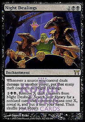 **1x FOIL Night Dealings** CHK MTG Champions Kamigawa Rare MINT black