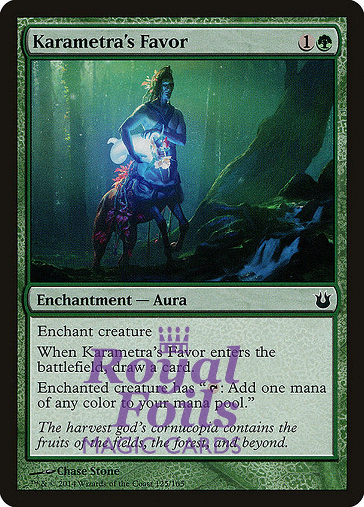 **4x FOIL Karametra's Favor** BNG MTG Born of the Gods Common MINT green