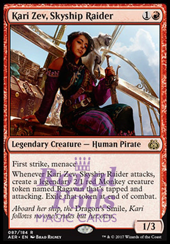 Kari Zev Skyship Raider 2x FOIL AER MTG Aether Revolt Rare MINT red
