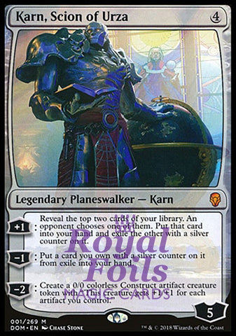 Karn, Scion of Urza 1x FOIL DOM MTG Dominaria Mythic MINT planeswalker