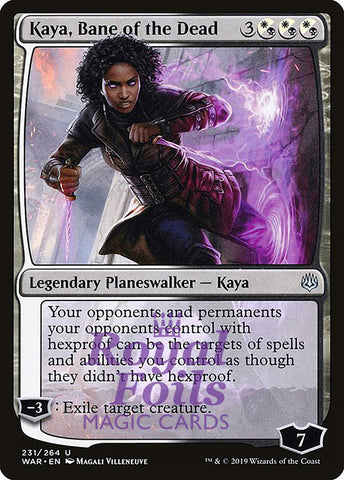 **1x FOIL Kaya, Bane of the Dead** WAR MTG War of the Spark Uncommon MINT white black