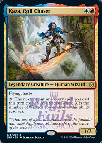Kaza, Roil Chaser 2x FOIL ZNR MTG Zendikar Rising Rare MINT blue red