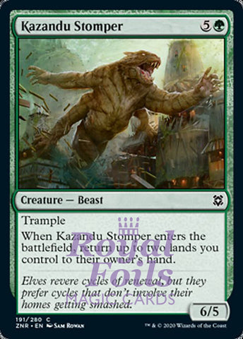 Kazandu Stomper 4x FOIL ZNR MTG Zendikar Rising Common MINT green
