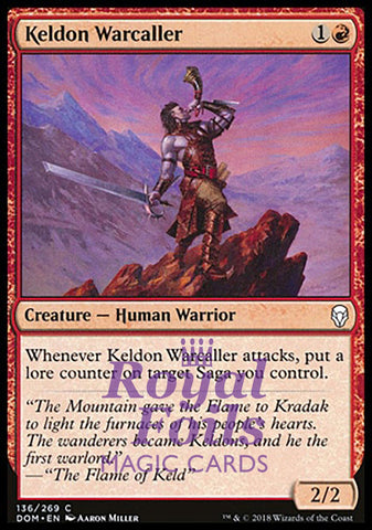 **4x FOIL Keldon Warcaller** DOM MTG Dominaria Common MINT red