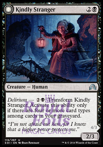 Kindly Stranger // Demon-Possessed Witch 4x FOIL SOI MTG Shadows Over Innistrad Uncommon 3 MINT + 1 NM black