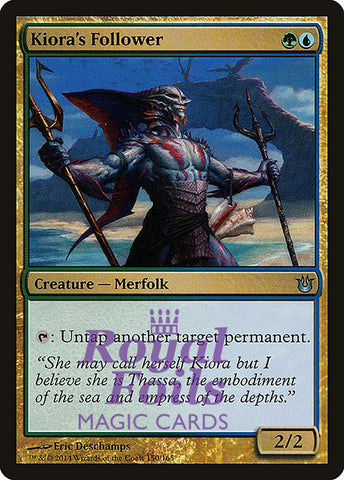 **1x FOIL Kiora's Follower** BNG MTG Born of the Gods Uncommon MINT green blue