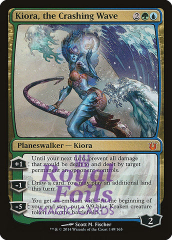 **1x FOIL Kiora, the Crashing Wave** BNG MTG Born of the Gods Mythic MINT green blue
