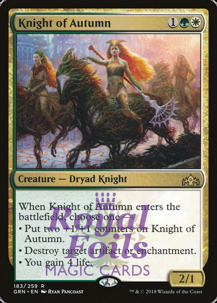 **1x FOIL Knight of Autumn** GRN MTG Guilds of Ravnica Rare MINT green white