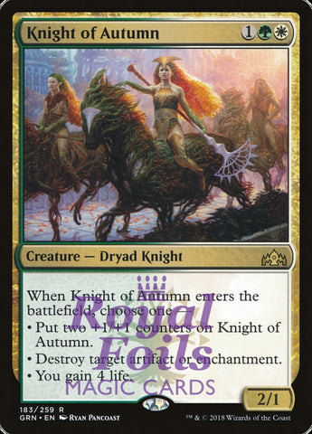 Knight of Autumn 1x FOIL GRN MTG Guilds of Ravnica Rare MINT green white