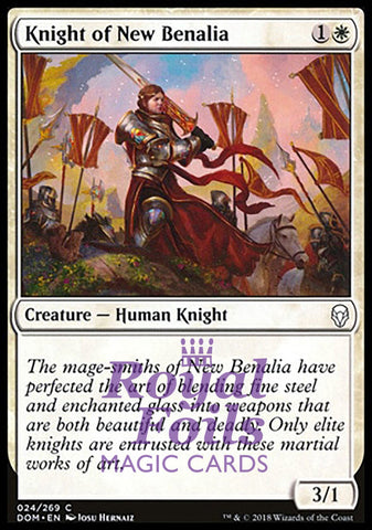 **4x FOIL Knight of New Benalia** DOM MTG Dominaria Common MINT white