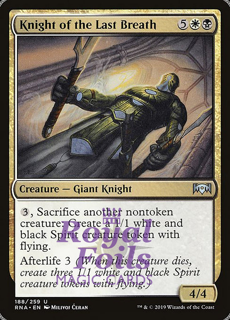 Knight of the Last Breath 4x FOIL RNA MTG Ravnica Allegiance Uncommon MINT white black