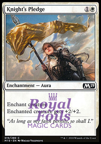 Knight's Pledge 2x FOIL M19 MTG Core Set 2019 Common MINT white