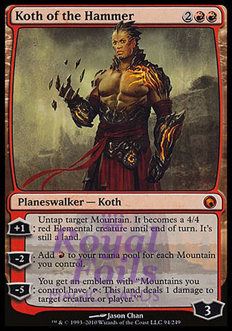 **1x FOIL Koth of the Hammer** SOM MTG Scars of Mirrodin Mythic MINT red