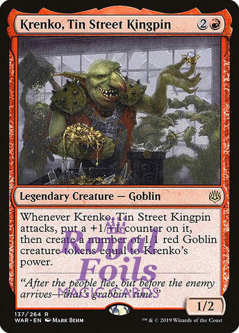 Krenko, Tin Street Kingpin 1x FOIL WAR MTG War of the Spark Rare MINT red