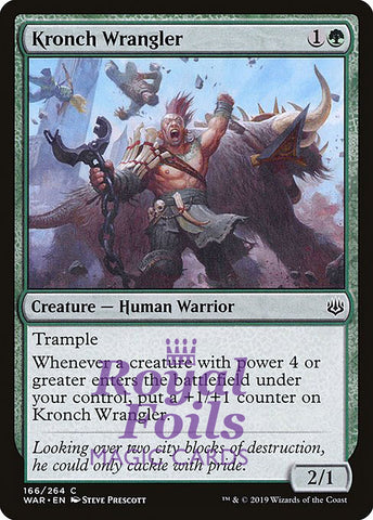 Kronch Wrangler 3x FOIL WAR MTG War of the Spark Common MINT green