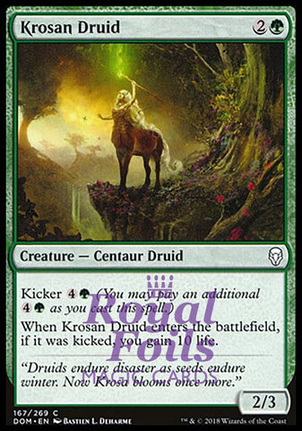 **4x FOIL Krosan Druid** DOM MTG Dominaria Common MINT green