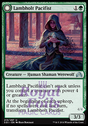 **2x FOIL Lambholt Pacifist // Lambholt Butcher** SOI MTG Shadows Over Innistrad Uncommon MINT green