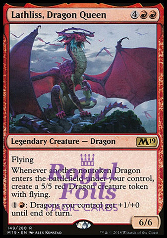 **1x FOIL Lathliss Dragon Queen** M19 MTG Core Set 2019 Rare MINT red