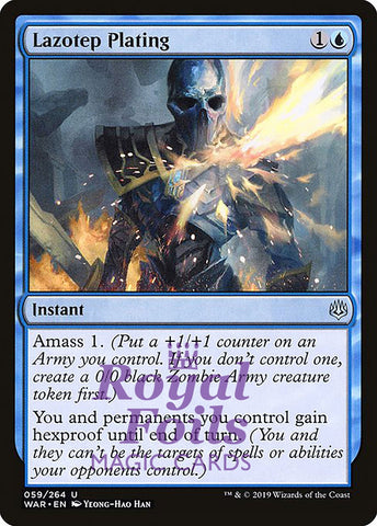 Lazotep Plating 1x FOIL WAR MTG War of the Spark Uncommon MINT blue