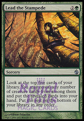 Lead the Stampede 1x FOIL MBS MTG Mirrodin Besieged Uncommon MINT green