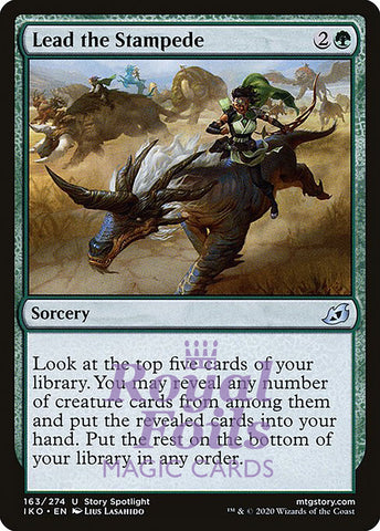 Lead the Stampede 4x FOIL IKO MTG Ikoria Uncommon MINT green
